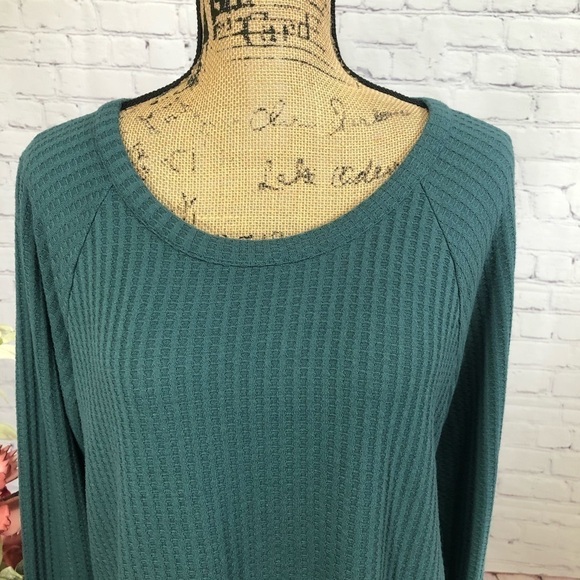 CHASER Teal Waffle Knit Thermal Top - Picture 11 of 13